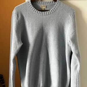 J. Crew Men's Sky Blue Basket Stitch Crewneck Sweater Medium